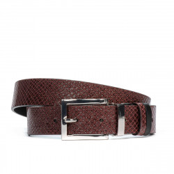 Damski pasek 19m czarny+pyton bordo (dwukolorowy)