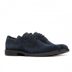 Casualne/eleganckie buty męskie 918 indygo welur