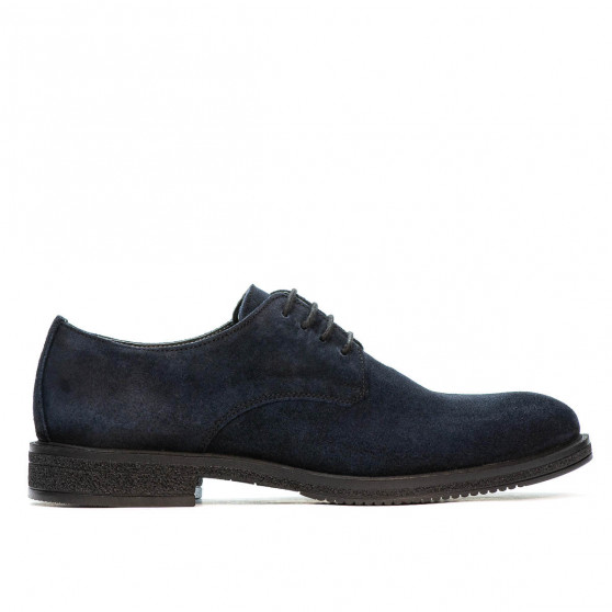 Casualne/eleganckie buty męskie 918 indygo welur