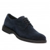 Casualne/eleganckie buty męskie 918 indygo welur