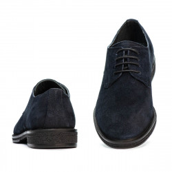 Casualne/eleganckie buty męskie 918 indygo welur