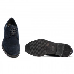 Casualne/eleganckie buty męskie 918 indygo welur