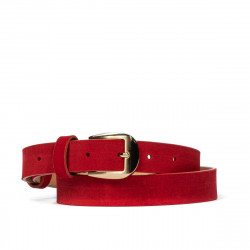 Pasek damski 01m czerwony welur