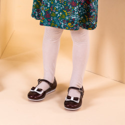 Buty dziecięce 51c lakier bordowy+biały