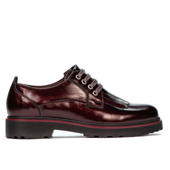 Damskie buty casual 6025 lakier bordowy