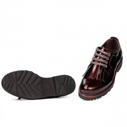 Damskie buty casual 6025 lakier bordowy