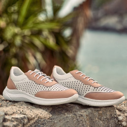 Buty sportowe damskie 6024 puder+biały