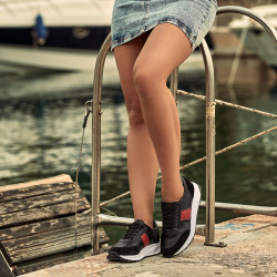 Buty sportowe damskie 6030 czarny+czerwony