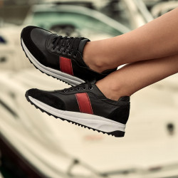 Buty sportowe damskie 6030 czarny+czerwony