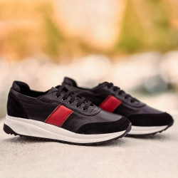 Buty sportowe damskie 6030 czarny+czerwony