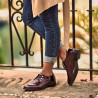 Damskie buty casual 6020 lakier bordowy