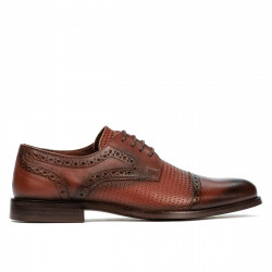 Eleganckie buty męskie 880 koniak połączony