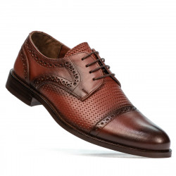 Eleganckie buty męskie 880 koniak połączony