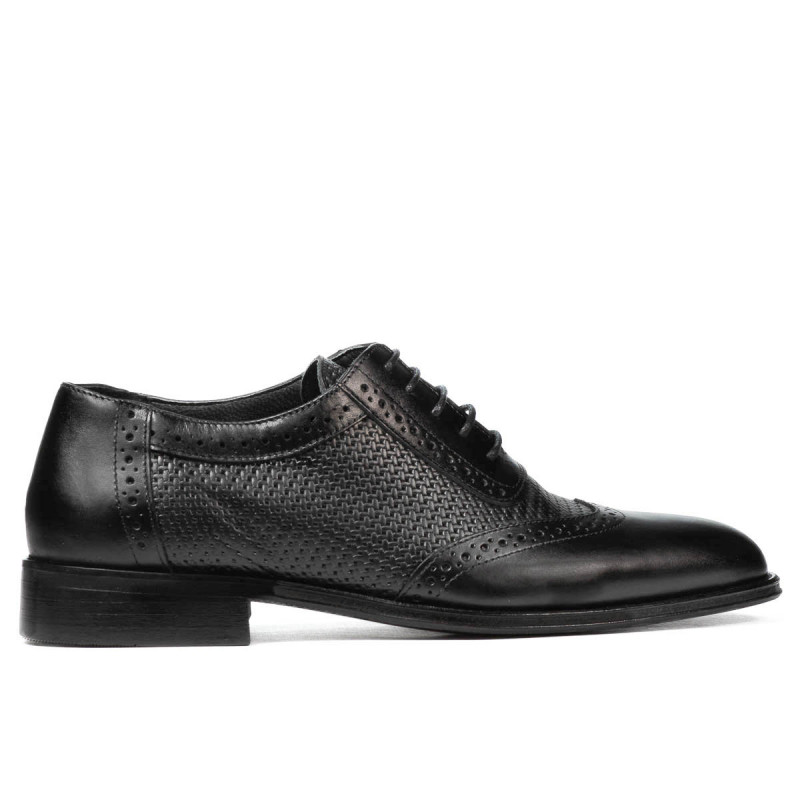 Eleganckie buty męskie 922 czarno kombinowane