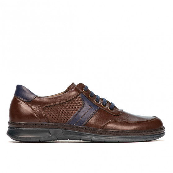 Buty casual/sport męskie 919 brązowe połączone