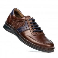 Buty casual/sport męskie 919 brązowe połączone