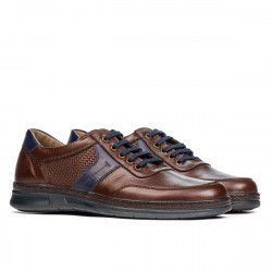 Buty casual/sport męskie 919 brązowe połączone