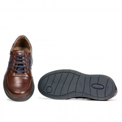 Buty casual/sport męskie 919 brązowe połączone