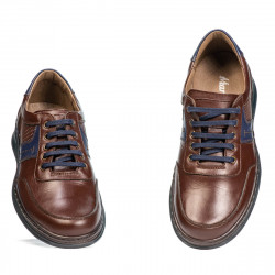 Buty casual/sport męskie 919 brązowe połączone