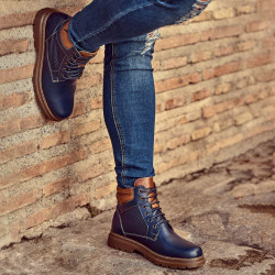 Buty męskie 4119 indigo kombinowane lifestyle