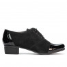Damskie buty casual 652 lakierowane czarne kombinowane