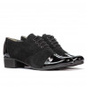 Damskie buty casual 652 lakierowane czarne kombinowane