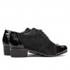 Damskie buty casual 652 lakierowane czarne kombinowane