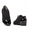 Damskie buty casual 652 lakierowane czarne kombinowane