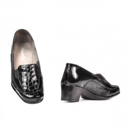 Damskie buty casual 614 croco lakier czarny
