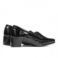 Damskie buty casual 614 croco lakier czarny