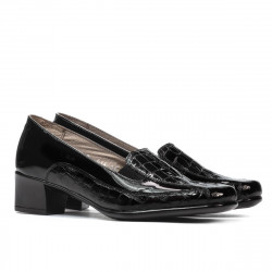 Damskie buty casual 614 croco lakier czarny
