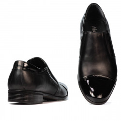 Eleganckie buty męskie 740 lakierowane czarny kombinowany