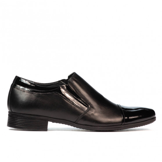 Eleganckie buty męskie 740 lakierowane czarny kombinowany