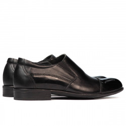 Eleganckie buty męskie 765 lakierowane czarne łączone