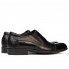 Eleganckie buty męskie 765 lakierowane czarne łączone
