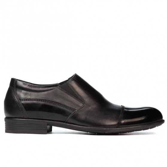 Eleganckie buty męskie 765 lakierowane czarne łączone