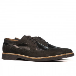 Buty casual męskie 829 bufo czarny kombinowany