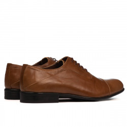 Eleganckie buty męskie 762 brązowe woskowane