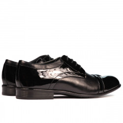 Eleganckie buty męskie 763 lakierowane czarny kombinowany