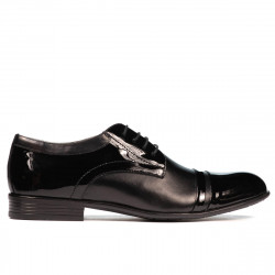 Eleganckie buty męskie 763 lakierowane czarny kombinowany