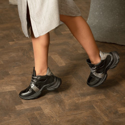 Buty damskie 3351 czarne łączone