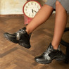 Buty damskie 3351 czarne łączone