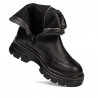 Kobiety botki 3357 czarno kombinowane