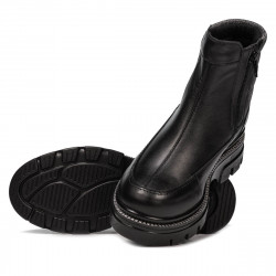 Kobiety botki 3357 czarno kombinowane