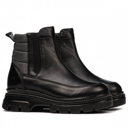 Kobiety botki 3357 czarno kombinowane