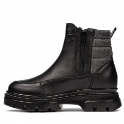 Kobiety botki 3357 czarno kombinowane