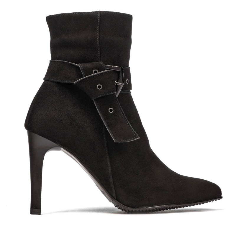 Buty damskie 1182 czarna antilopa