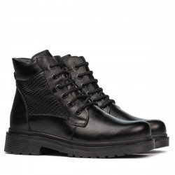 Buty młodzieżowe 4007 czarno kombinowane