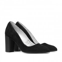 Eleganckie buty damskie 1278 czarny zamsz