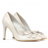 Eleganckie buty damskie 1282 biały kość słoniowa